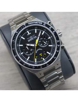 Invicta Speedway 49376 Herrenuhr - Quarzwerk - Edelstahl mit schwarzem Zifferblatt - 44 mm