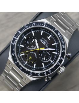 Invicta Speedway 49376 Herrenuhr - Quarzwerk - Edelstahl mit schwarzem Zifferblatt - 44 mm