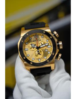 Invicta Sea Hunter 48980 Herrenuhr - Quarzwerk - Edelstahl mit goldenem Zifferblatt - 52 mm