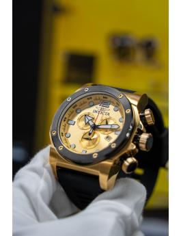 Invicta Sea Hunter 48980 Herrenuhr - Quarzwerk - Edelstahl mit goldenem Zifferblatt - 52 mm