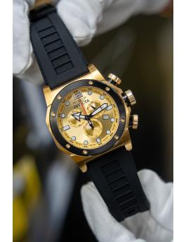 Invicta Sea Hunter 48980 Herrenuhr - Quarzwerk - Edelstahl mit goldenem Zifferblatt - 52 mm