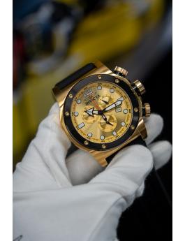 Invicta Sea Hunter 48980 Herrenuhr - Quarzwerk - Edelstahl mit goldenem Zifferblatt - 52 mm
