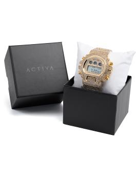 Activa Digital ACW4019-001 Herrenuhr - Quarzwerk - Metall mit goldenem Zifferblatt - 51 mm