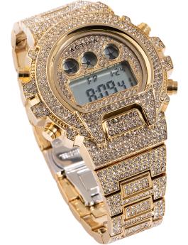 Activa Digital ACW4019-001 Relógio Masculino - Movimento Quartz - Metal com Mostrador Dourado - 51 mm