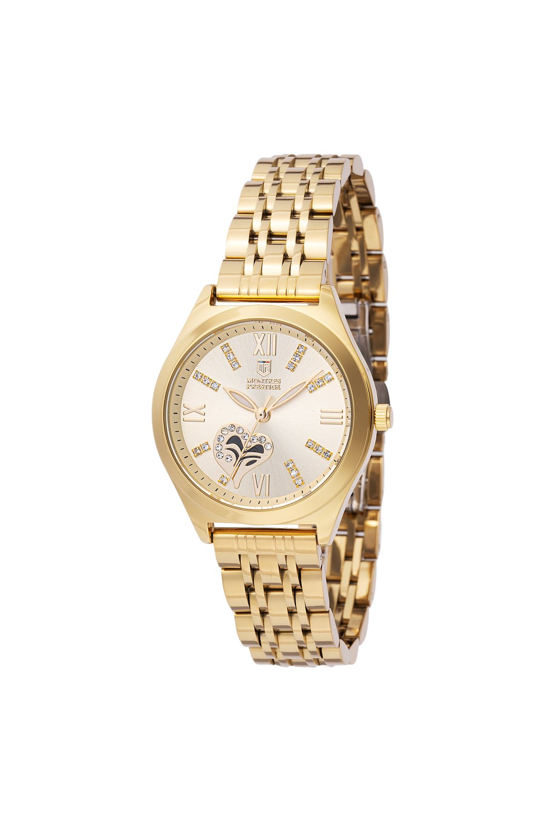 Montres Prestige Classic MPW-0014 Reloj de Mujer - Movimiento de Cuarzo - Metal con Esfera Dorada - 33 mm