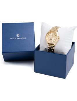 Montres Prestige Classic MPW-0014 Reloj de Mujer - Movimiento de Cuarzo - Metal con Esfera Dorada - 33 mm