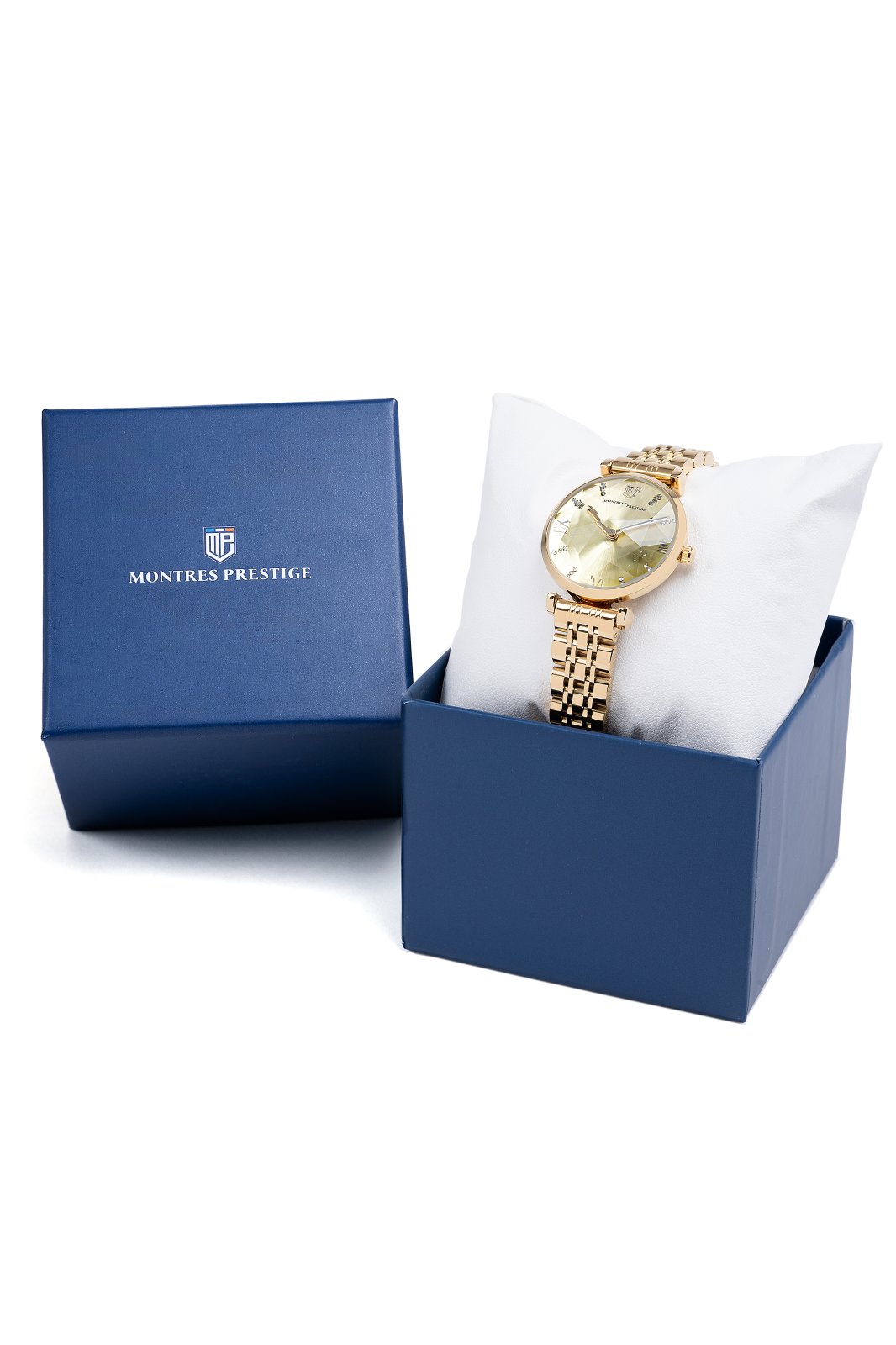 Montres Prestige Classic MPW-0017 Reloj de Mujer - Movimiento de Cuarzo - Metal con Esfera Dorada - 32 mm