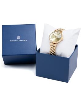 Montres Prestige Classic MPW-0017 Reloj de Mujer - Movimiento de Cuarzo - Metal con Esfera Dorada - 32 mm
