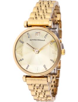 Montres Prestige Classic MPW-0017 Reloj de Mujer - Movimiento de Cuarzo - Metal con Esfera Dorada - 32 mm