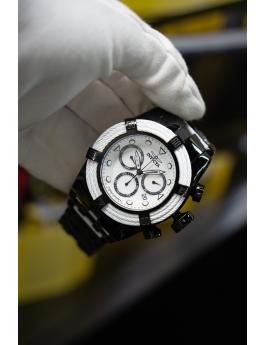 Invicta Bolt 48606 Reloj para Hombre - Movimiento de Cuarzo - Acero Inoxidable con Esfera Blanca - 53 mm - Edición Panda