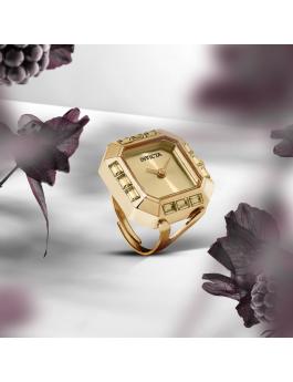 Invicta Mini 49585 Damenarmbanduhr - Quarzwerk - Edelstahl mit goldenem Zifferblatt - 21 mm