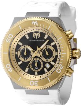 TechnoMarine Manta - Ocean TM-224019 Reloj de Hombre - Movimiento de Cuarzo - Acero Inoxidable con Esfera Negra - 49 mm