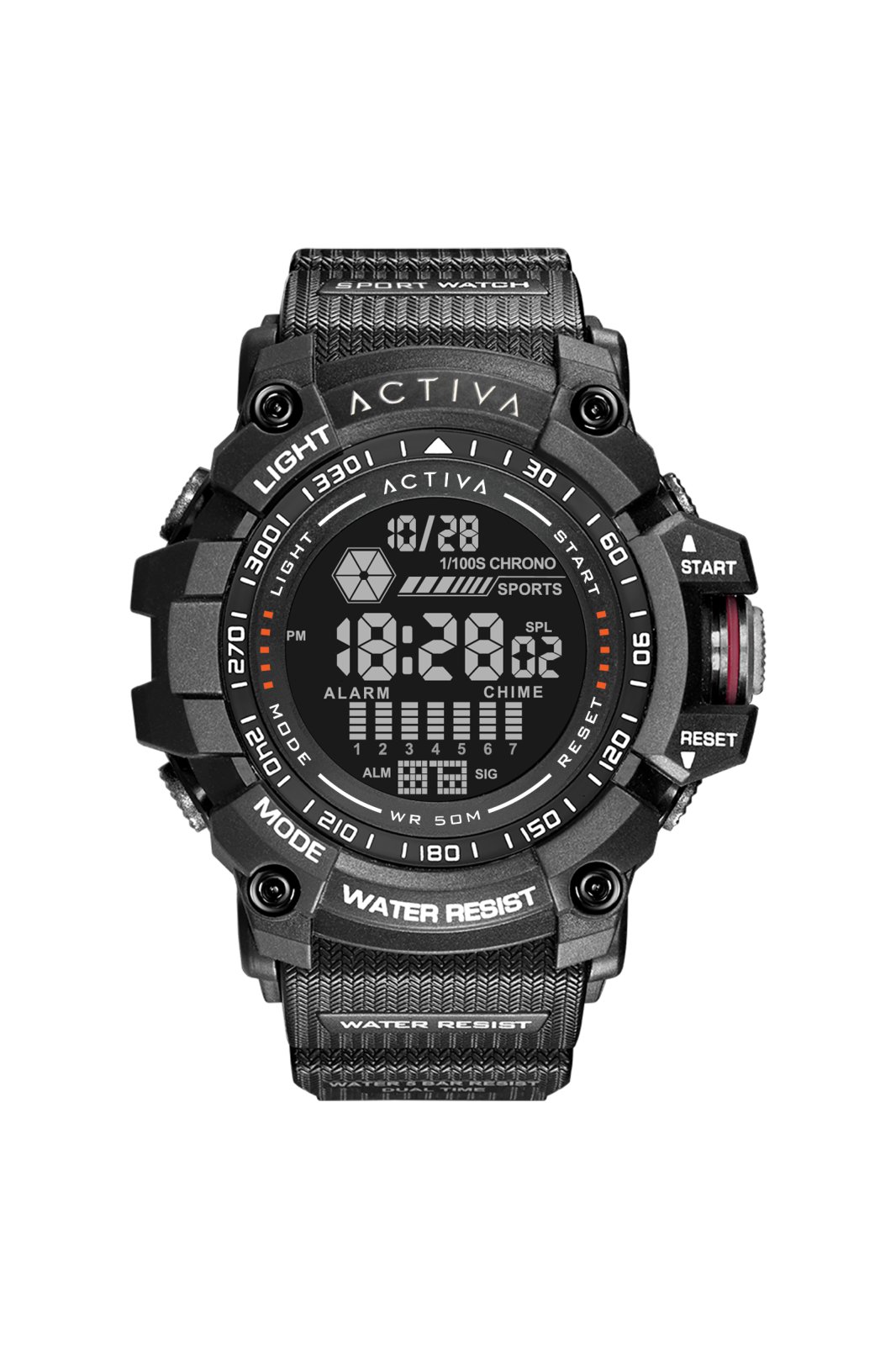Activa Digital ACW8020-001 Reloj para Hombre - Movimiento Digital - Plástico con Esfera Negra - 56 mm