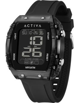 Activa Digital ACW8108-005 Reloj de Hombre - Movimiento de Cuarzo - Plástico con Esfera Negra - 45 mm