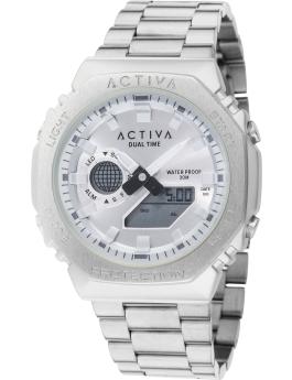 Activa Digital ACWM423-002 Reloj de hombre - Movimiento de cuarzo - Metal con esfera plateada - 45 mm
