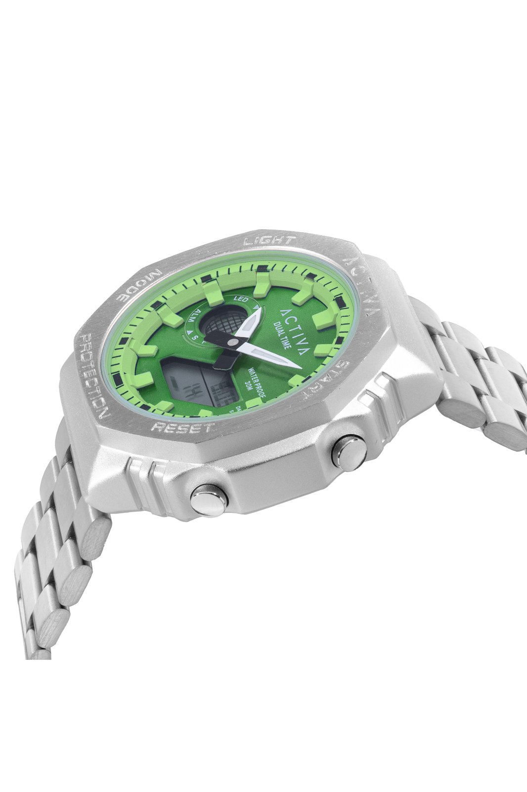 Activa Digital ACWM423-005 orologio da uomo - Movimento digitale - Metallo con quadrante verde - 45 mm
