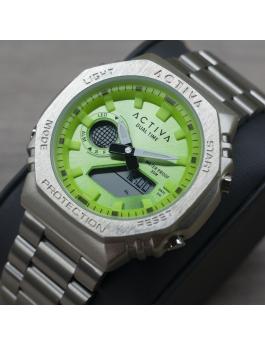 Activa Digital ACWM423-005 orologio da uomo - Movimento digitale - Metallo con quadrante verde - 45 mm