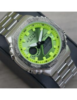 Activa Digital ACWM423-005 orologio da uomo - Movimento digitale - Metallo con quadrante verde - 45 mm