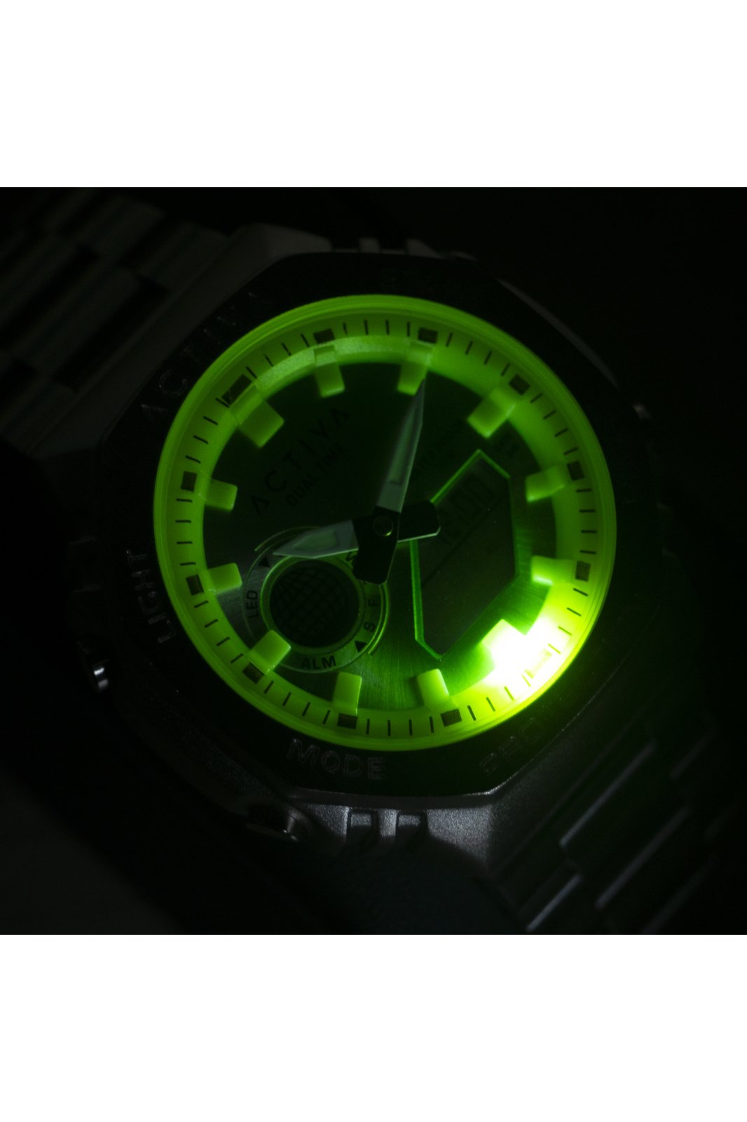 Activa Digital ACWM423-005 orologio da uomo - Movimento digitale - Metallo con quadrante verde - 45 mm