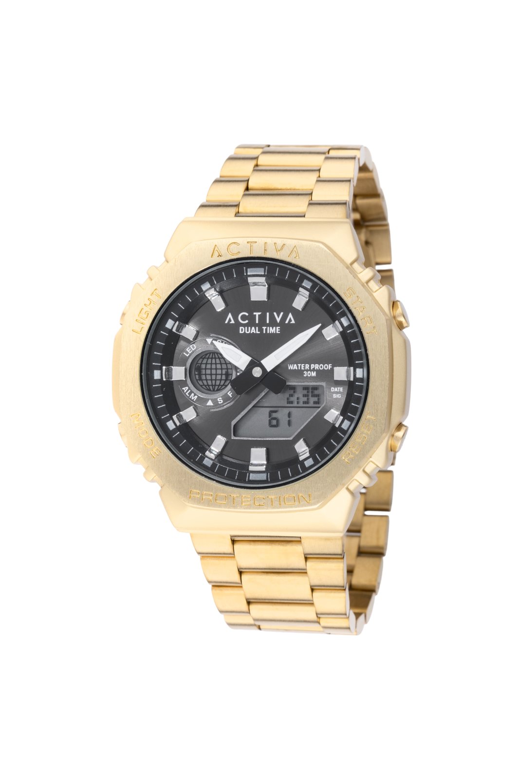 Activa Digital ACWM423-007 Reloj de hombre - Movimiento de cuarzo - Metal con esfera negra - 45 mm