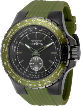 Invicta Aviator 49311 Orologio da Uomo - Movimento al Quarzo - Acciaio Inossidabile con Quadrante Nero - 50 mm