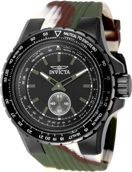 Invicta Aviator 49320 Reloj de Hombre - Movimiento de Cuarzo - Acero Inoxidable con Esfera Negra - 50 mm