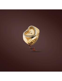 Invicta Mini 49574 Relógio Feminino - Movimento de Quartzo - Aço Inoxidável com Mostrador Dourado - 18 mm