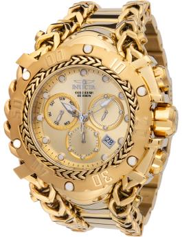Invicta Gladiator 48610 Reloj de Hombre - Movimiento de Cuarzo - Acero Inoxidable con Esfera Dorada - 54 mm