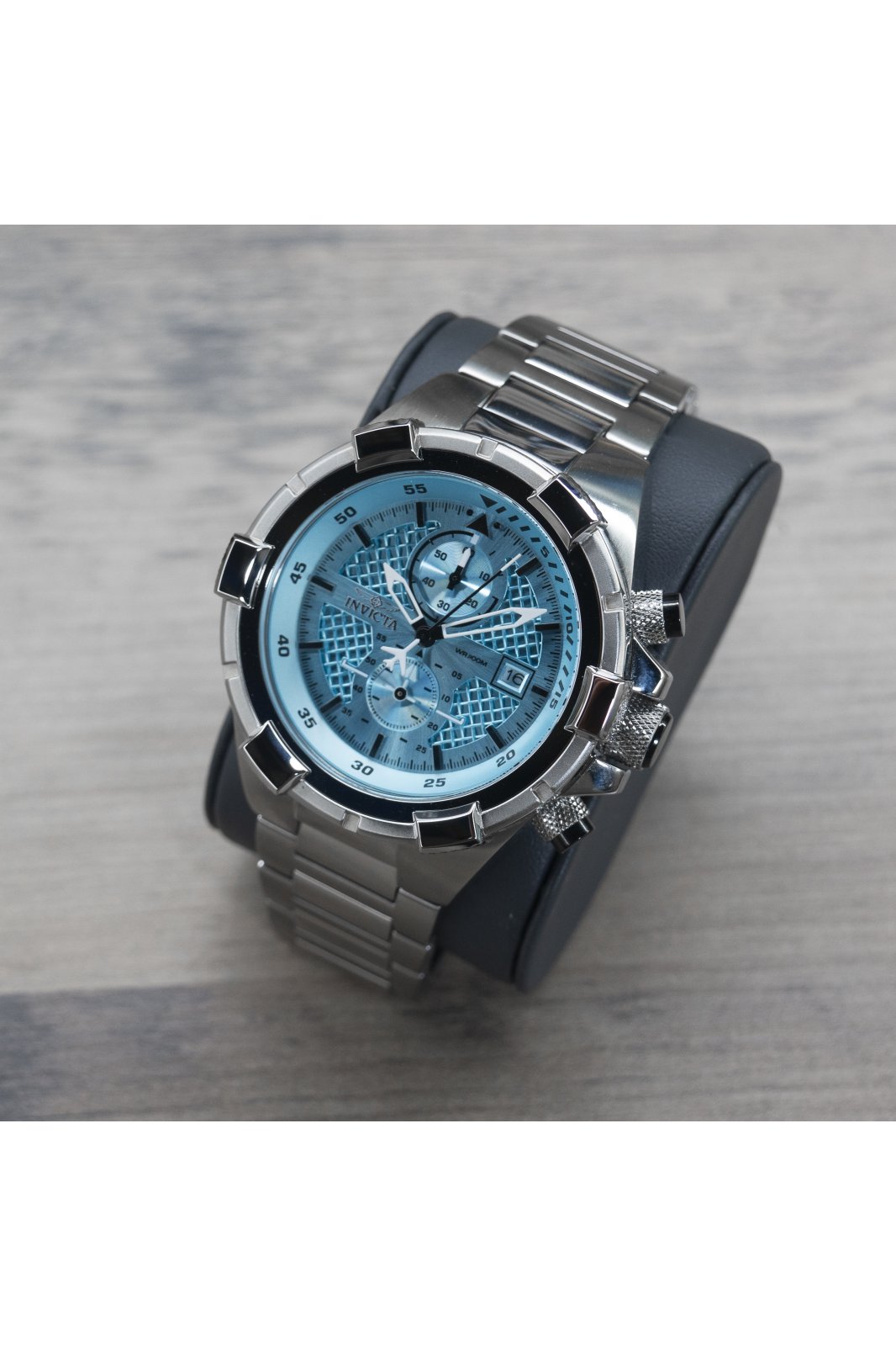 Invicta Aviator 49252 Herrenarmbanduhr - Quartz Bewegung - Edelstahl mit Blauem Zifferblatt - 50 mm