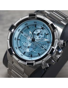 Invicta Aviator 49252 Herrenarmbanduhr - Quartz Bewegung - Edelstahl mit Blauem Zifferblatt - 50 mm