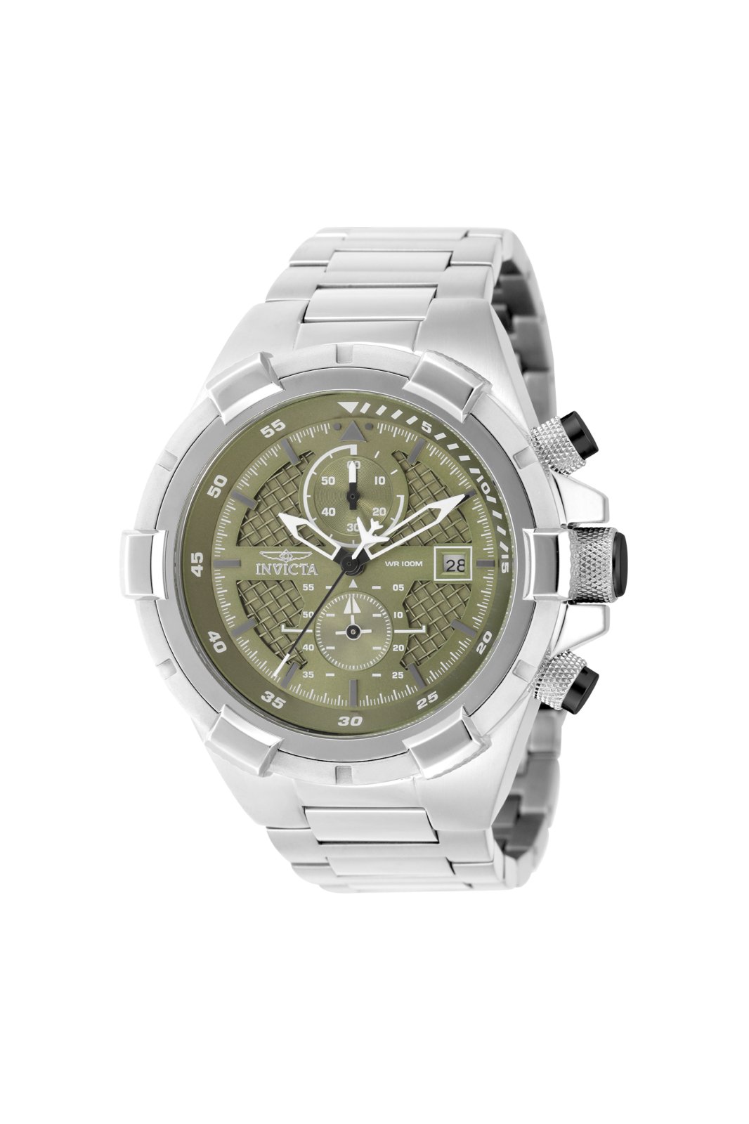 Invicta Aviator 49253 Férfi óra - Quartz szerkezet - Rozsdamentes acél zöld számlappal - 50 mm