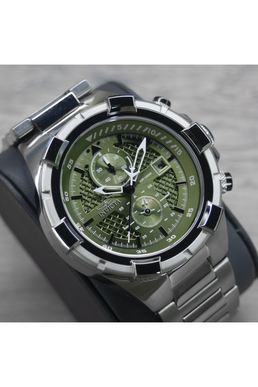 Invicta Aviator 49253 Férfi óra - Quartz szerkezet - Rozsdamentes acél zöld számlappal - 50 mm