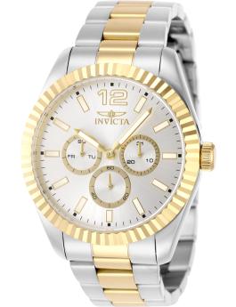 Invicta Specialty 49516 Herrenarmbanduhr - Quarzwerk - Edelstahl mit Silbernem Zifferblatt - 43 mm