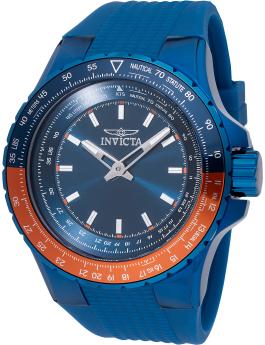 Invicta Aviator 49663 Reloj de Hombre - Movimiento de Cuarzo - Acero Inoxidable con Esfera Azul - 50 mm
