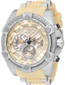 Invicta Bolt 49810 Reloj de Hombre - Movimiento de Cuarzo - Acero Inoxidable con Esfera Beige - 52 mm
