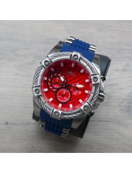 Invicta Bolt 49812 Herrenuhr - Quarzwerk - Edelstahl mit rotem Zifferblatt - 52 mm