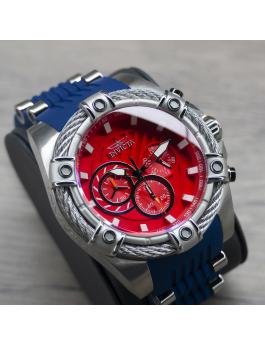 Invicta Bolt 49812 Herrenuhr - Quarzwerk - Edelstahl mit rotem Zifferblatt - 52 mm