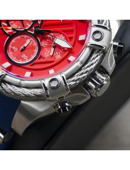 Invicta Bolt 49812 Herrenuhr - Quarzwerk - Edelstahl mit rotem Zifferblatt - 52 mm
