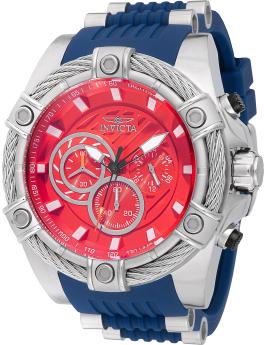 Invicta Bolt 49812 Reloj de Hombre - Movimiento de Cuarzo - Acero Inoxidable con Esfera Roja - 52 mm