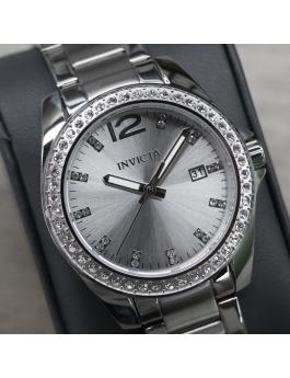 Invicta Angel 49846 Montre Femme - Mouvement Quartz - Acier Inoxydable avec Cadran Argenté - 38 mm