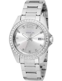 Invicta Angel 49846 Reloj de Mujer - Movimiento de Cuarzo - Acero Inoxidable con Esfera Plateada - 38 mm
