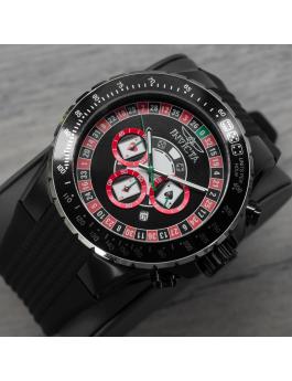 Invicta Aviator 49849 Reloj de Hombre - Movimiento de Cuarzo - Acero Inoxidable con Esfera Roja - 50 mm