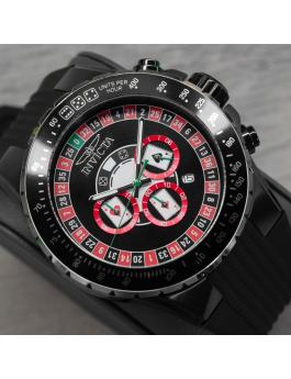 Invicta Aviator 49849 Reloj de Hombre - Movimiento de Cuarzo - Acero Inoxidable con Esfera Roja - 50 mm