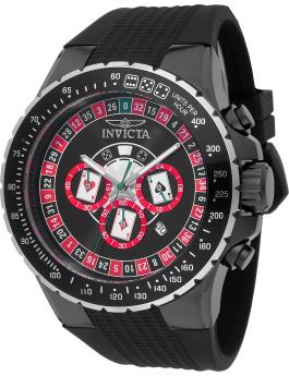 Invicta Aviator 49849 Herren Uhr - Quartz Bewegung - Edelstahl mit rotem Zifferblatt - 50 mm