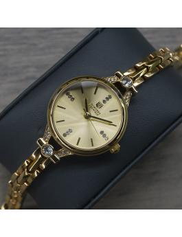 Montres Prestige Classic MPW-0210 Damenuhr - Quarzwerk - Metall mit goldenem Zifferblatt - 28 mm