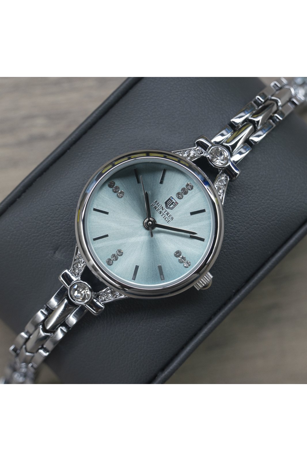 Montres Prestige Classic MPW-0214 dameur - Quartz værk - metal med blå skive - 28 mm