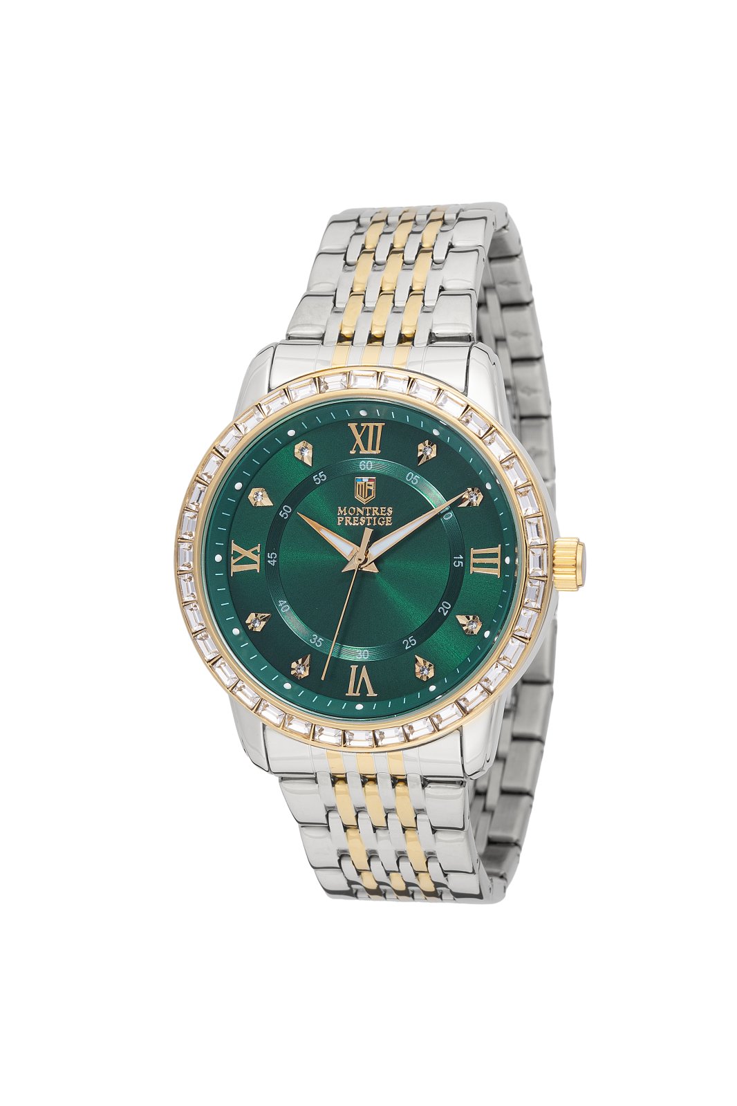 Montres Prestige Classic MPW-0242 pánské hodinky - Quartz strojek - Kov s zeleným ciferníkem - 45 mm