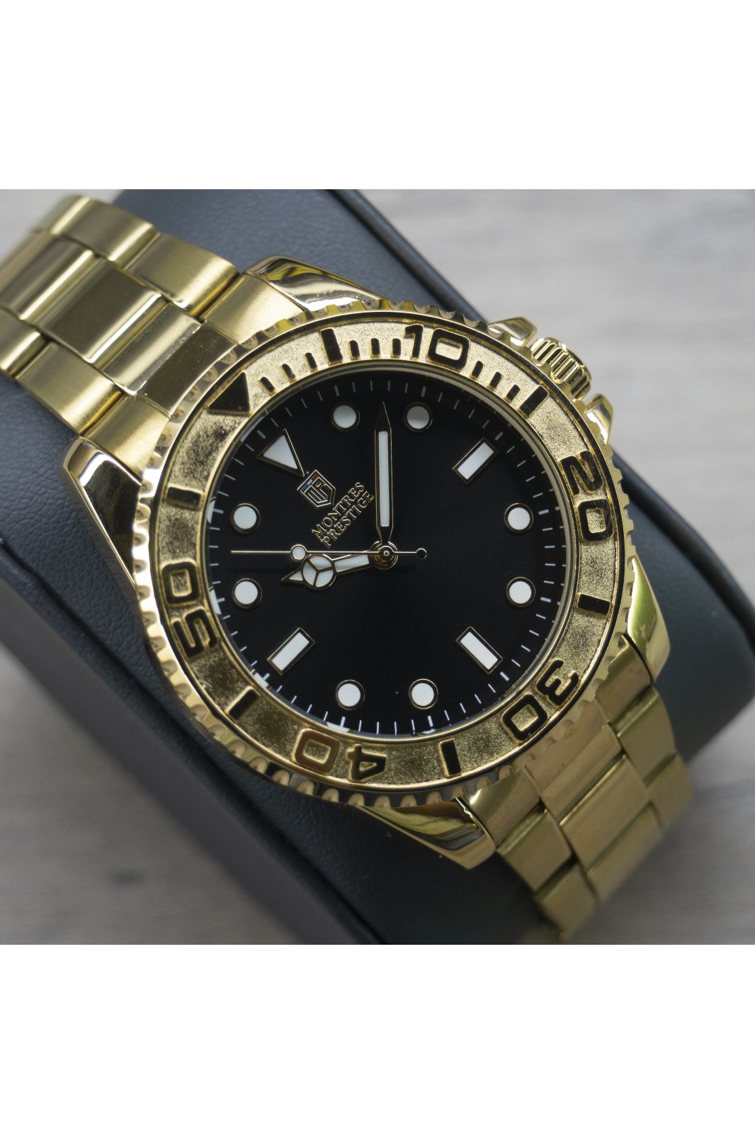Montres Prestige Classic MPW-0263 Miesten kello - Kvartsikoneisto - Metalli mustalla kellotaululla - 43 mm