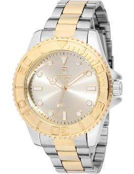 Montres Prestige Diver MPW-0264 Montre Homme - Mouvement &agrave; Quartz - M&eacute;tal avec Cadran Dor&eacute; - 43 mm