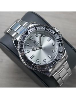 Montres Prestige Diver MPW-0266 Reloj de Hombre - Movimiento de Cuarzo - Metal con Esfera Plateada - 43 mm